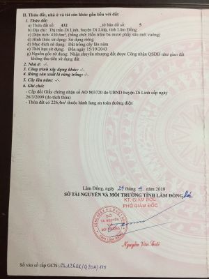 Chính chủ cần bán đất tại TT Di Linh, Huyện Di Linh, Tỉnh Lâm Đồng